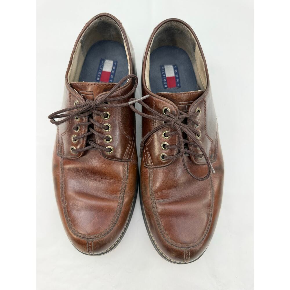 Tommy Hilfiger Vintage Y2K Brown Leather Derby Dress Shoes‎ Mens Size 9M